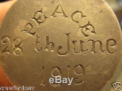 Tanganyika Tanga 1919 Peace Celebrations engraved German East Africa Silver Coin