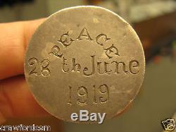 Tanganyika Tanga 1919 Peace Celebrations engraved German East Africa Silver Coin