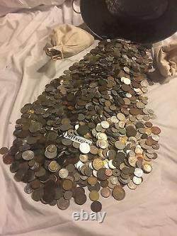 Ten 10 Full Lb Pounds Foreign Coins? Unsearched World Money Lot Silver