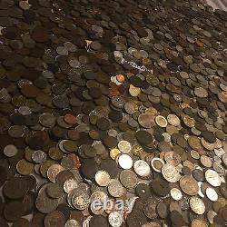 Ten 10 Full Lb Pounds Foreign Coins? Unsearched World Money Lot Silver