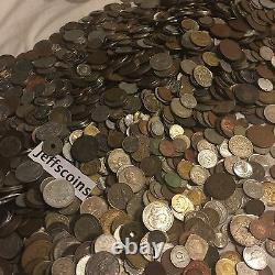 Ten 10 Full Lb Pounds Foreign Coins? Unsearched World Money Lot Silver