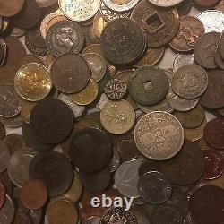 Ten 10 Full Lb Pounds Foreign Coins? Unsearched World Money Lot Silver