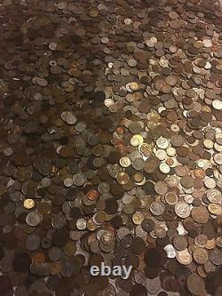 Ten 10 Full Lb Pounds Foreign Coins? Unsearched World Money Lot Silver