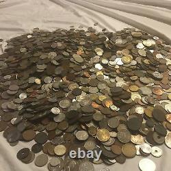 Ten 10 Full Lb Pounds Foreign Coins? Unsearched World Money Lot Silver