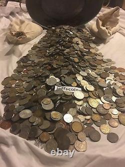 Ten 10 Full Lb Pounds Foreign Coins? Unsearched World Money Lot Silver