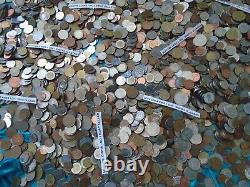 Ten 10 Lb Pounds Foreign & Token Mixed Coins? Old Unsearched World Lot Silver