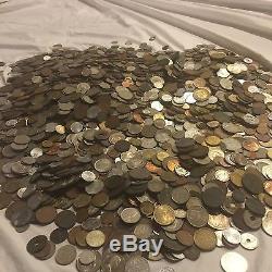 Ten 10 Lb Pounds Foreign & Token Mixed Coins Old Unsearched World Lot Silver