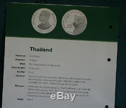 Thailand 100 Baht 1997 Silver Proof World Coin Thai Rama IX World Wildlife Tiger