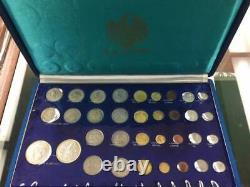 Thailand Rama IX 34 Coins Official Royal Mint Set Silver 1970