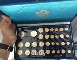 Thailand Rama IX 34 Coins Official Royal Mint Set Silver 1970