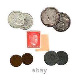 Third Reich Nazi Germany 4 Coin 1 Stamp Boxed Collection
