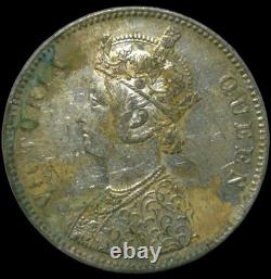 Top Grade British India Victoria Silver Rupee 1862 Possibly 0/11 Dots HV23