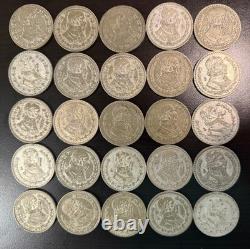 Tube of 25 Mexico's Last Silver Coin The 1957-1967 Un Peso 10% Silver