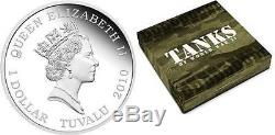 Tuvalu 2010 $1 Tanks of World War 2 WWII 5 x 1 Oz Silver Proof Coin Set
