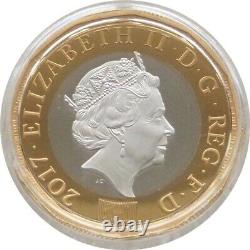 UK 2017 NATIONS OF THE CROWN 12 sides gilded bimetal £1 PIEDFORT SILVER PROOF