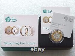 UK 2017 NATIONS OF THE CROWN 12 sides gilded bimetal £1 PIEDFORT SILVER PROOF