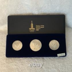 USSR 1980 Moscow Olympics Silver 3-Coin Set 5 & 10 Rubles (1917-91)