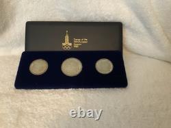 USSR 1980 Moscow Olympics Silver 3-Coin Set 5 & 10 Rubles (1917-91)