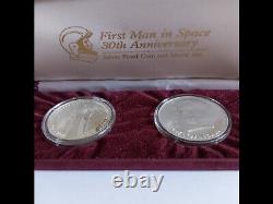 USSR 30th. Anniv. First Man In Space. Gagarin Silver Proof Coin&Medal, Withbox