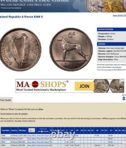 Uncirculated World Coins Collection 1934 Ireland Irish Free State 6 Pence