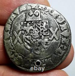 VERY RARE Medieval France Burgundy Duchy Charles I the bold Silver 1 Gros 1474