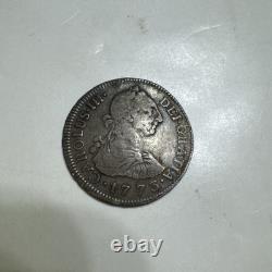 VINTAGE COIN, MEXICO. SILVER 2 REALS, 1773, Sold as is