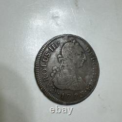 VINTAGE COIN, MEXICO. SILVER 2 REALS, 1773, Sold as is