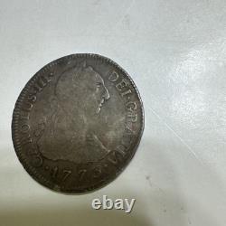 VINTAGE COIN, MEXICO. SILVER 2 REALS, 1773, Sold as is