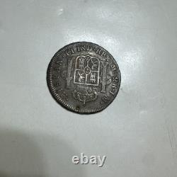 VINTAGE COIN, MEXICO. SILVER 2 REALS, 1773, Sold as is