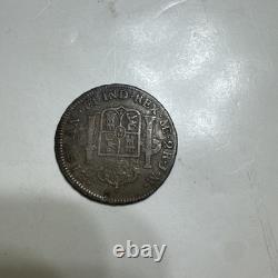 VINTAGE COIN, MEXICO. SILVER 2 REALS, 1773, Sold as is
