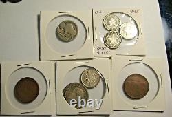 VINTAGE Lot of 8 CARIBBEAN and ASIAN coins World Foreign Coins #02 (1910- 1948)