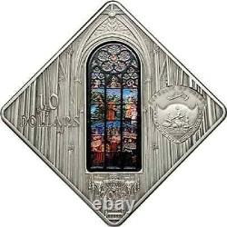 VOTIVE CHURCH Vienna Holy Windows Silver Coin 10$ Palau 2012