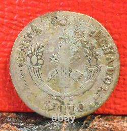 Very Nice and Rare 1836 F. P. Ecuador (Quito) Silver 2 Reals