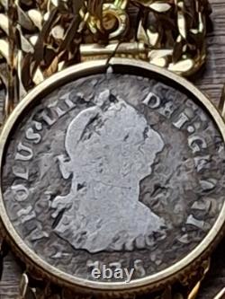 Very Rare 1789 IJ Type Colonial Peru. 903 Silver Reale Pendant w COA & Box