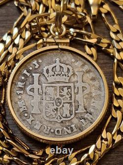 Very Rare 1789 IJ Type Colonial Peru. 903 Silver Reale Pendant w COA & Box