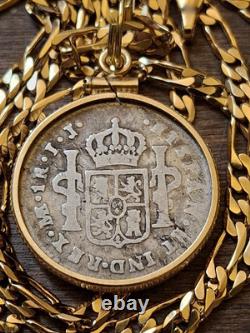 Very Rare 1789 IJ Type Colonial Peru. 903 Silver Reale Pendant w COA & Box