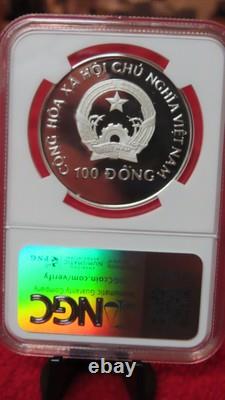 Vietnam 1989 Rowing 999 Silver 100 Dong NGC PF68 Ultra Cameo Olympics Barcelona