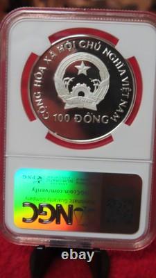 Vietnam 1989 Rowing 999 Silver 100 Dong NGC PF68 Ultra Cameo Olympics Barcelona