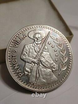 Vintage 5 Oz Onzas Mexico Silver Pancho Villa Bu. 999 Plata Pura