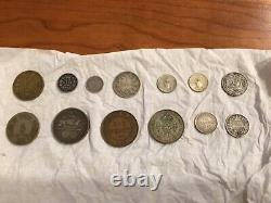 Vintage US & Foreign Coins LOT of 13 Many silver! Circulated-Uncertified