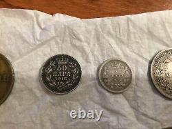 Vintage US & Foreign Coins LOT of 13 Many silver! Circulated-Uncertified