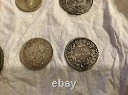 Vintage US & Foreign Coins LOT of 13 Many silver! Circulated-Uncertified