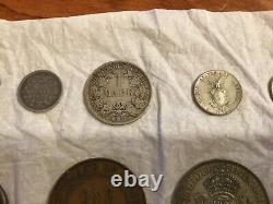Vintage US & Foreign Coins LOT of 13 Many silver! Circulated-Uncertified