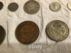 Vintage US & Foreign Coins LOT of 13 Many silver! Circulated-Uncertified