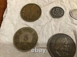 Vintage US & Foreign Coins LOT of 13 Many silver! Circulated-Uncertified