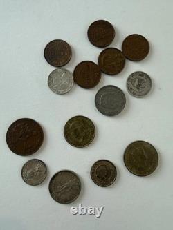 Vintage World Coin Lot 70+ Estate Collection Old Silver European Asia WWII Coins