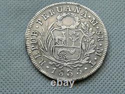 WORLD OLD COINS 1835 PERU 8 REALES SILVER! Coin COLLECTIBLES