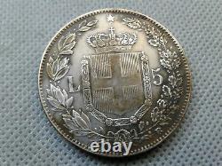 WORLD OLD COINS 1878 ITALIA 5 LIRE SILVER! Coin COLLECTIBLES