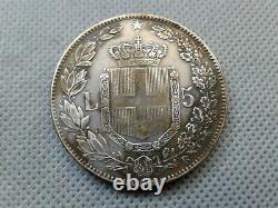 WORLD OLD COINS 1878 ITALIA 5 LIRE SILVER! Coin COLLECTIBLES