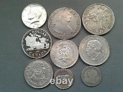 WORLD SILVER COINS LOT 9 silver coins Random Years 1802/1981 COLLECTIBLES